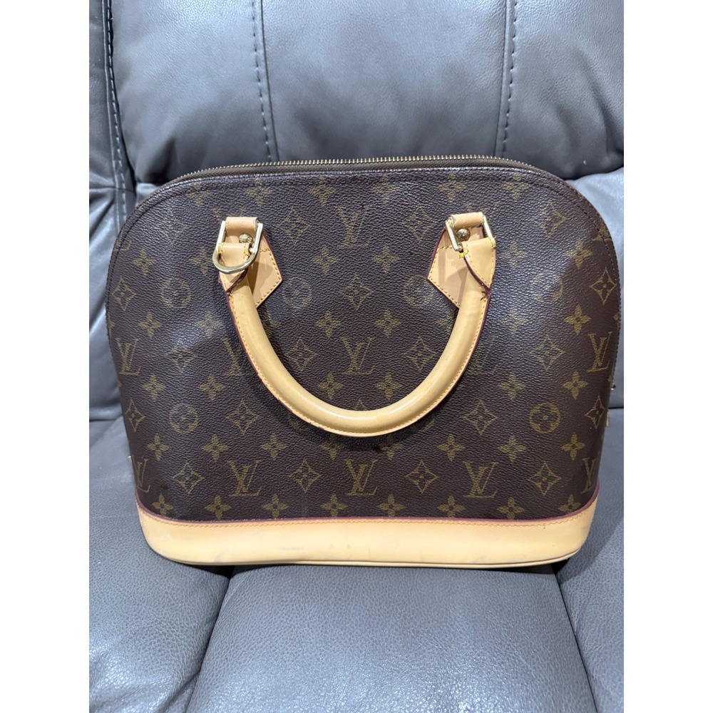 Authentic Louis Vuitton Monogram Alma Handbag Satchel Coated microchip verified